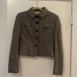 ⭐️ Vintage Authentic ⭐️ Valentino Boutique Cropped Jacket Grey Size 8